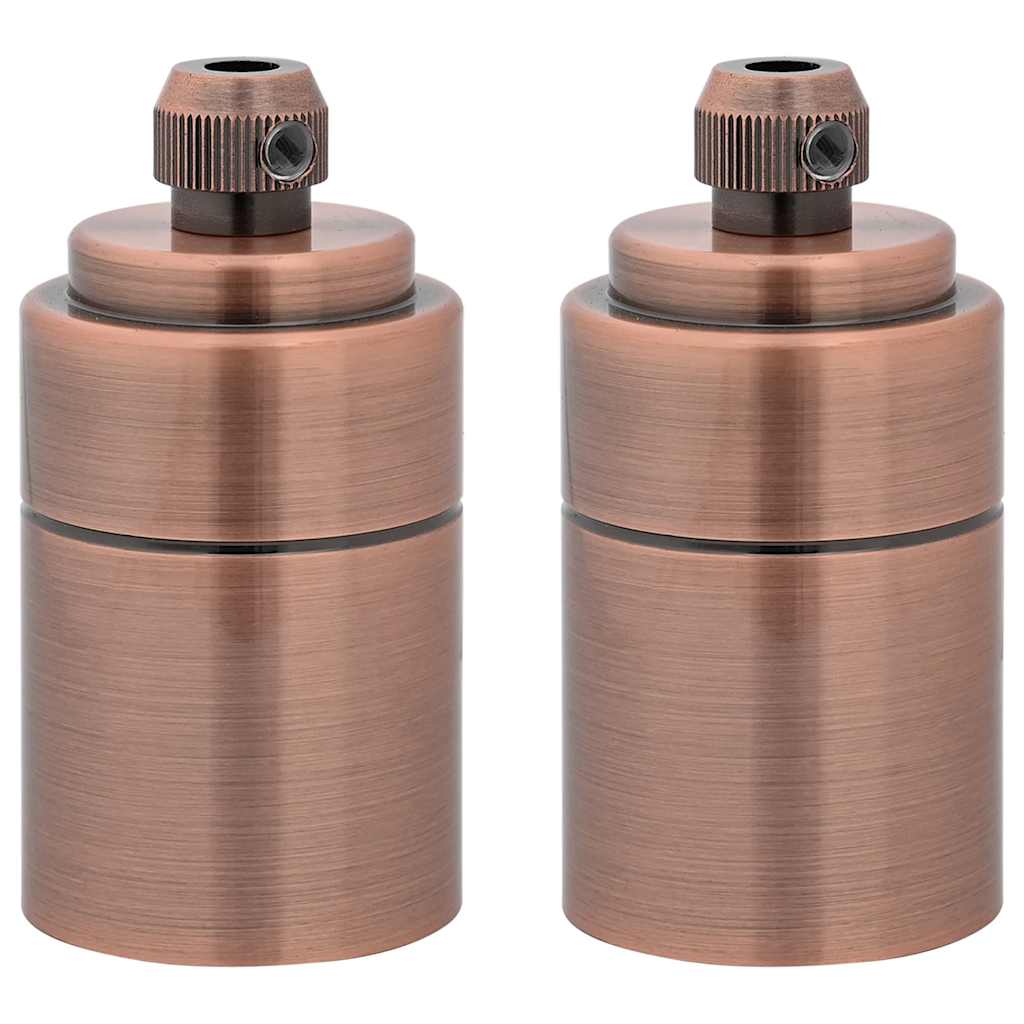 2 pcs Red Bronze E27 lamp holders
