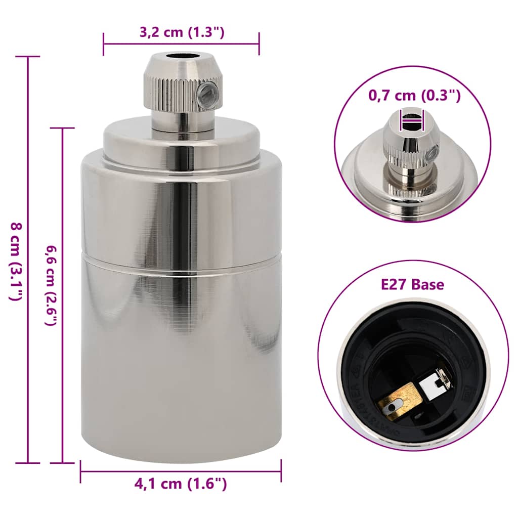 lempų laikikliai 2 vnt Satin Nickel E27