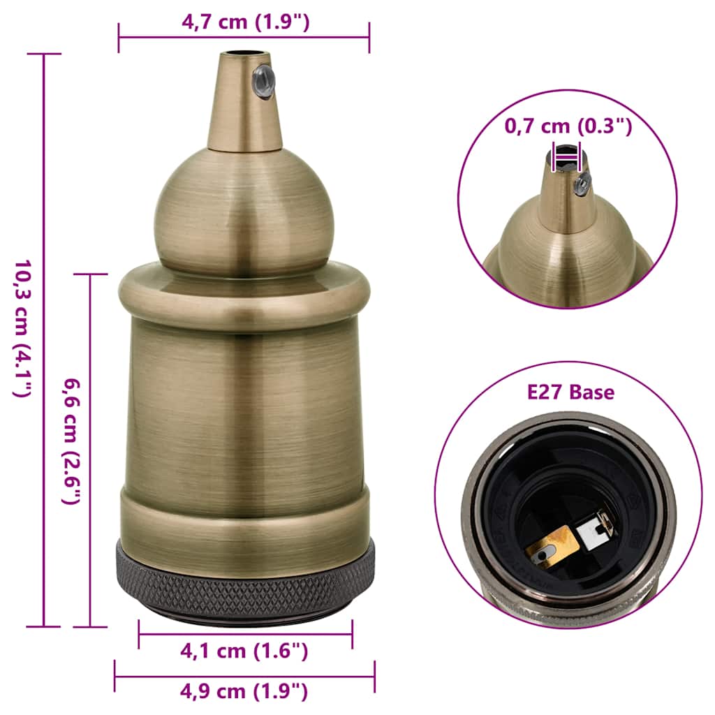 Lamp holders 2 pcs Bronze E27