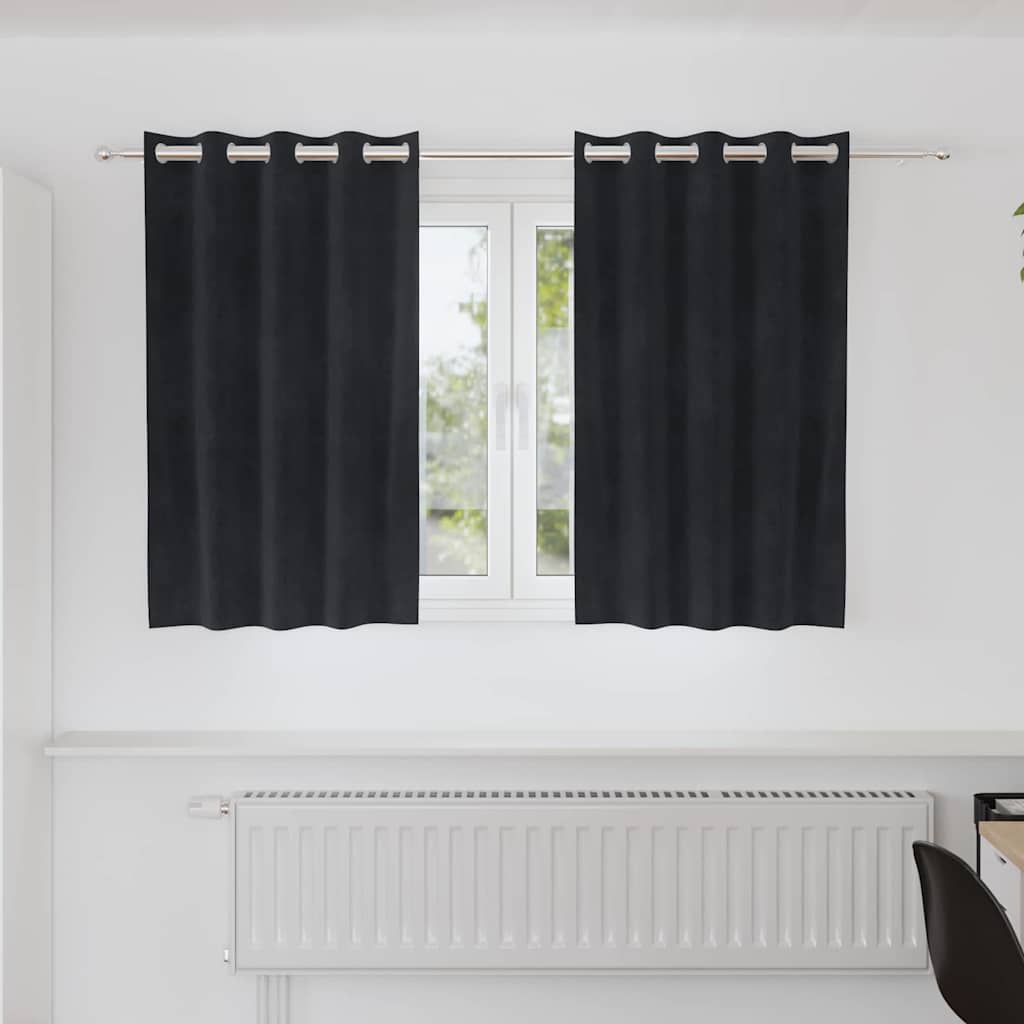 Užtemdymo užuolaidos 2 pcs Juoda 140 x 140 cm Aksomas