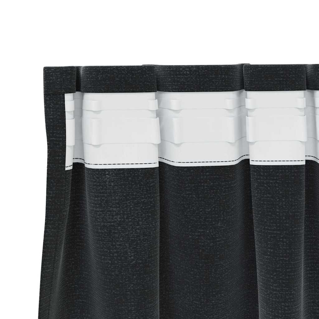 Aptumšojošie aizkari 2 gab. Melni 140 x 140 cm Samts