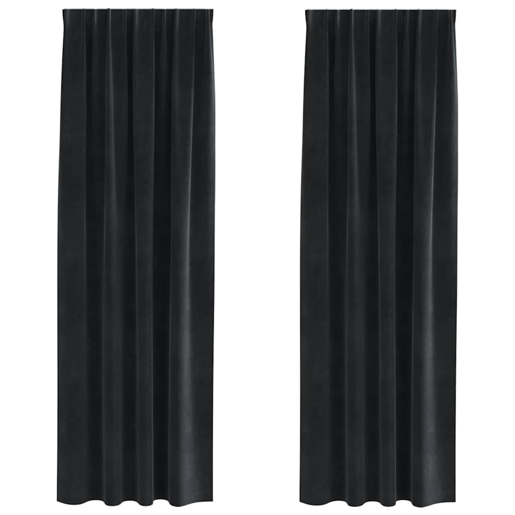 Užtemdymo užuolaidos 2 pcs Juoda 140 x 245 cm Aksomas