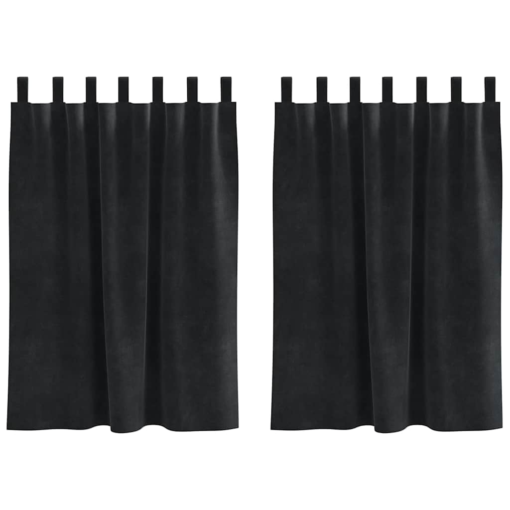 Aptumšojošie aizkari 2 gab. Melni 140 x 140 cm Samts