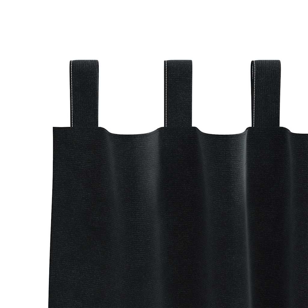 Juodosios užuolaidos su pakabinimo kilpomis 2 vnt. Juodas aksomas