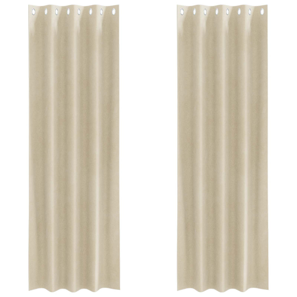Blackout Curtains with Eyelets 2 pcs. Cream Velvet