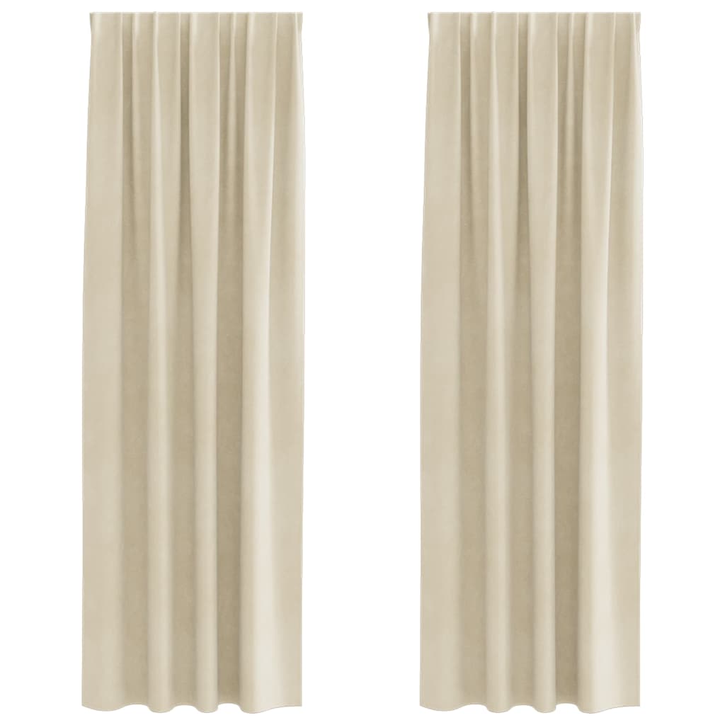 Užtemdymo užuolaidos 2 pcs Kreminė 140 x 245 cm Aksomas