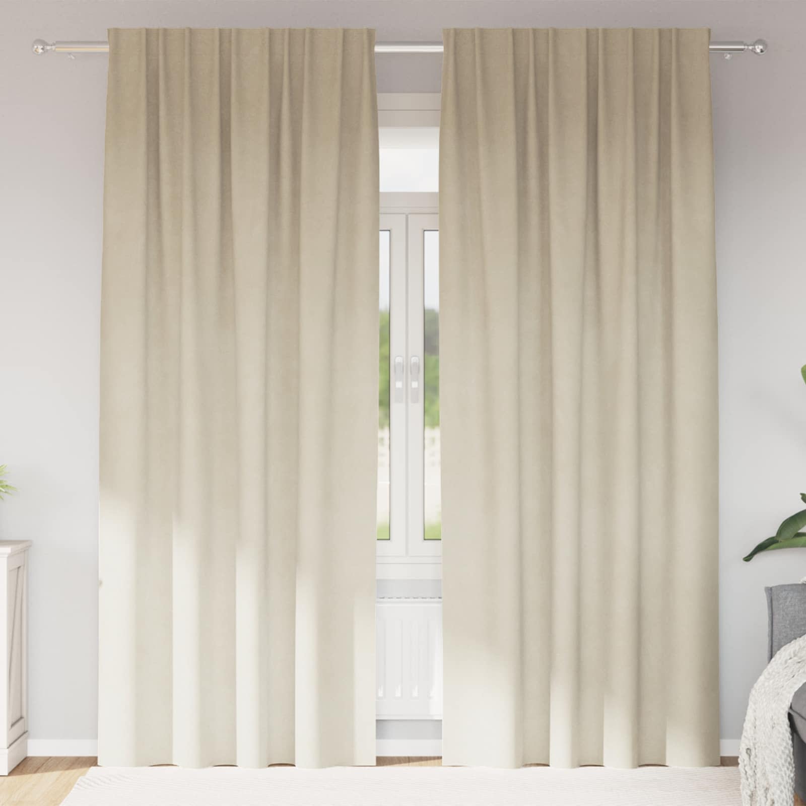 Užtemdymo užuolaidos 2 pcs Kreminė 140 x 260 cm Aksomas