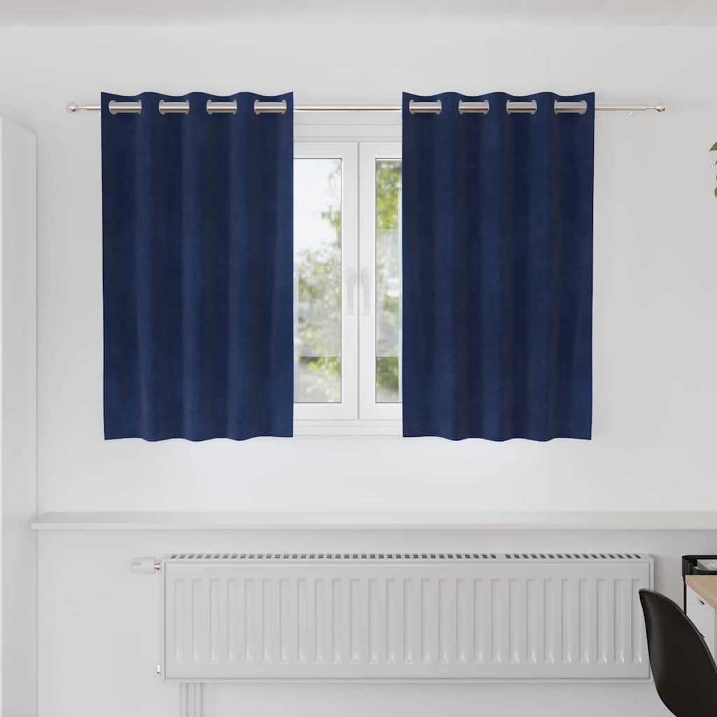 Užtemdymo užuolaidos 2 pcs Tamsiai mėlyna 140 x 140 cm Aksomas
