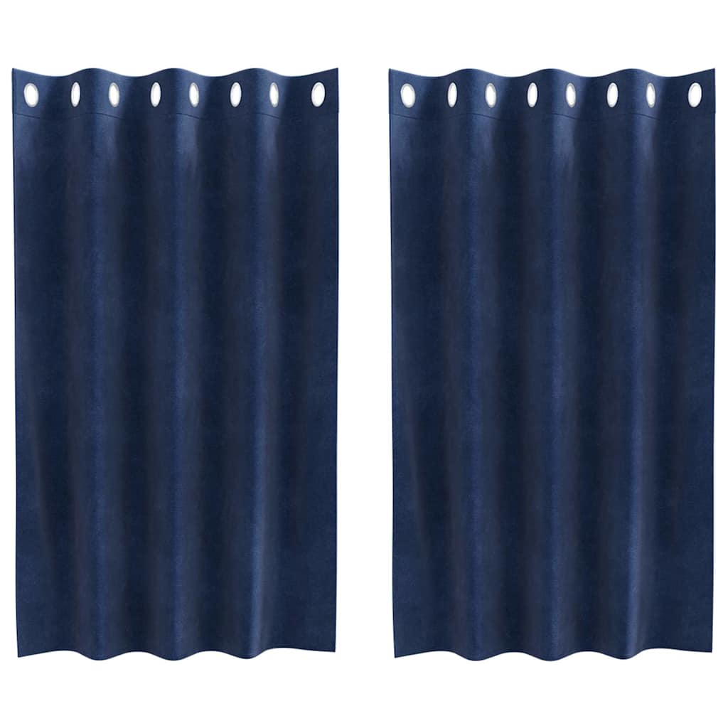 Užtemdymo užuolaidos 2 pcs Tamsiai mėlyna 140 x 140 cm Aksomas