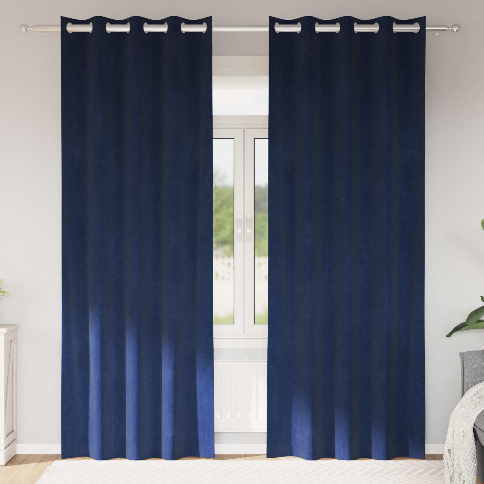 Aptumšojošie aizkari 2 gab. Tumši zili 140 x 260 cm Samts