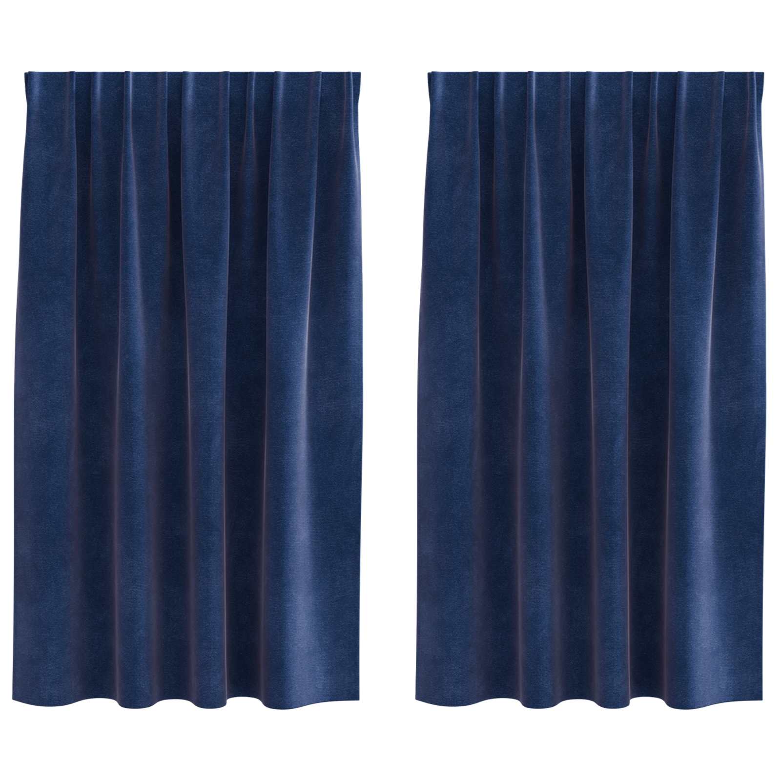 Blackout Curtains 2 pcs Dark Blue 140 x 175 cm Velvet
