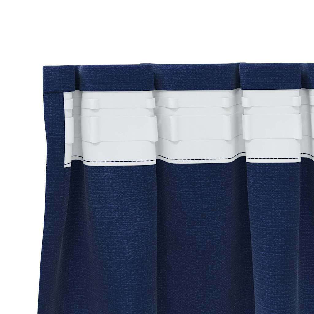 Blackout Curtains 2 pcs Dark blue 140 x 245 cm Velvet