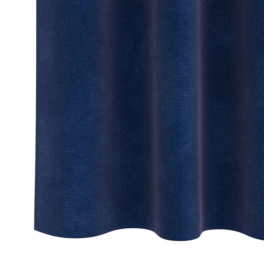 Blackout Curtains 2 pcs Dark blue 140 x 245 cm Velvet
