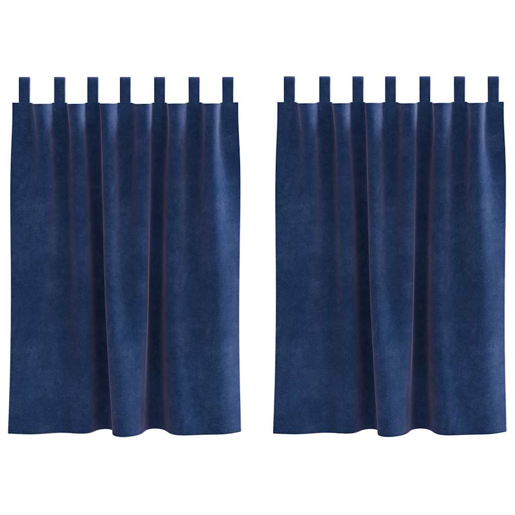 Užtemdymo užuolaidos 2 pcs Tamsiai mėlyna 140 x 140 cm Aksomas