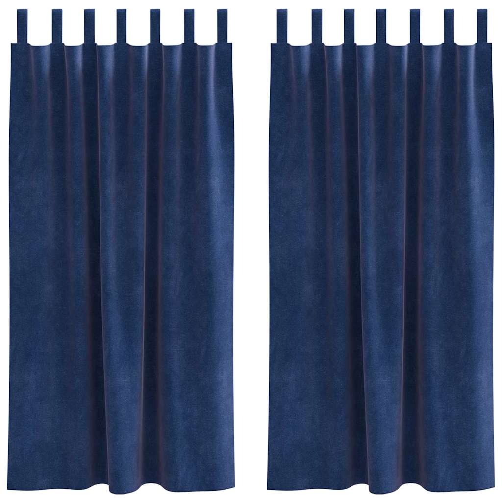 Užtemdymo užuolaidos 2 pcs Tamsiai mėlyna 140 x 175 cm Aksomas