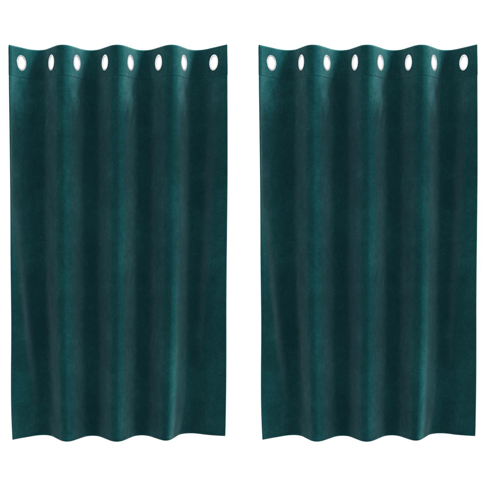 Blackout Curtains 2 pcs Dark green 140 x 140 cm Velvet