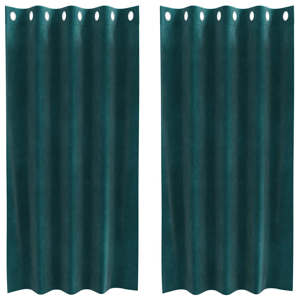 Užtemdymo užuolaidos 2 pcs Tamsiai žalia 140 x 175 cm Aksomas