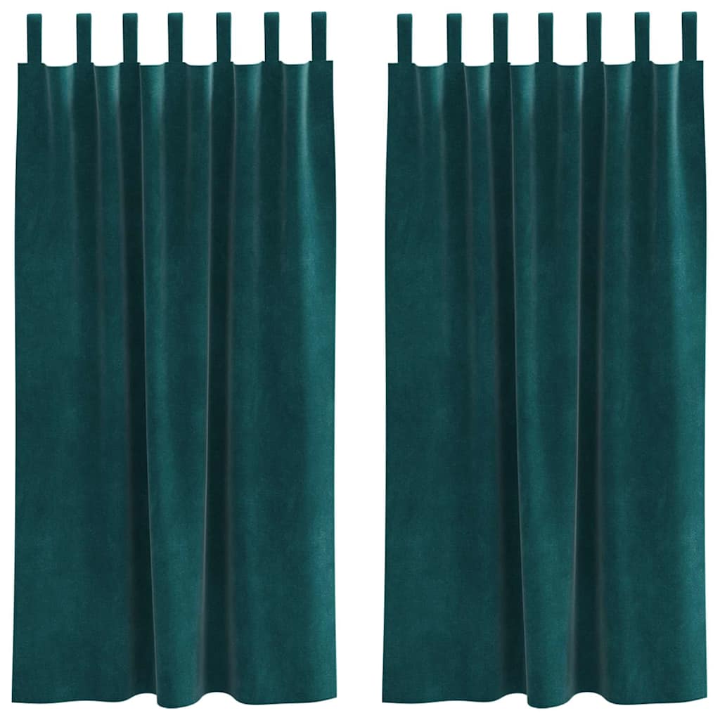Užtemdymo užuolaidos 2 pcs Tamsiai žalia 140 x 175 cm Aksomas