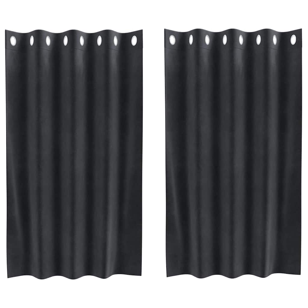 Blackout Curtains 2 pcs Dark Grey 140 x 140 cm Velvet