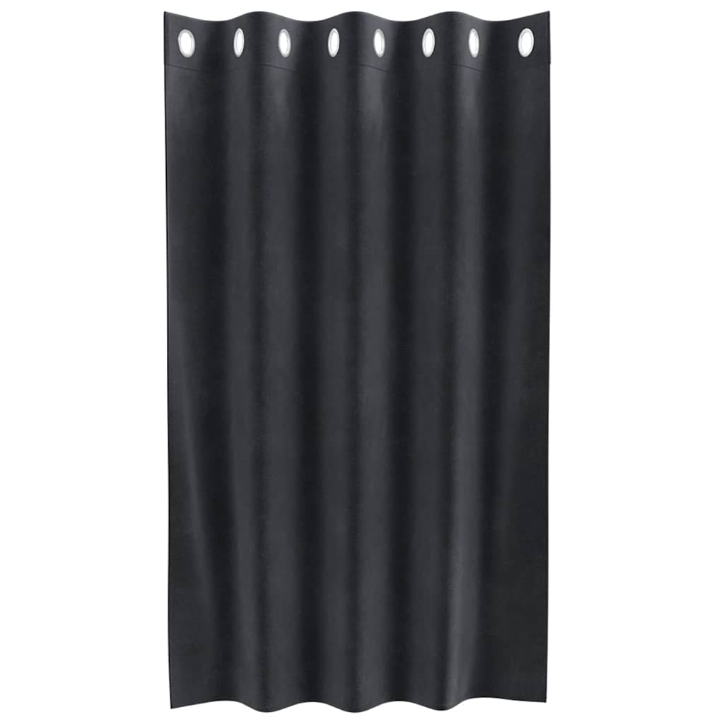 Blackout Curtains 2 pcs Dark Grey 140 x 140 cm Velvet