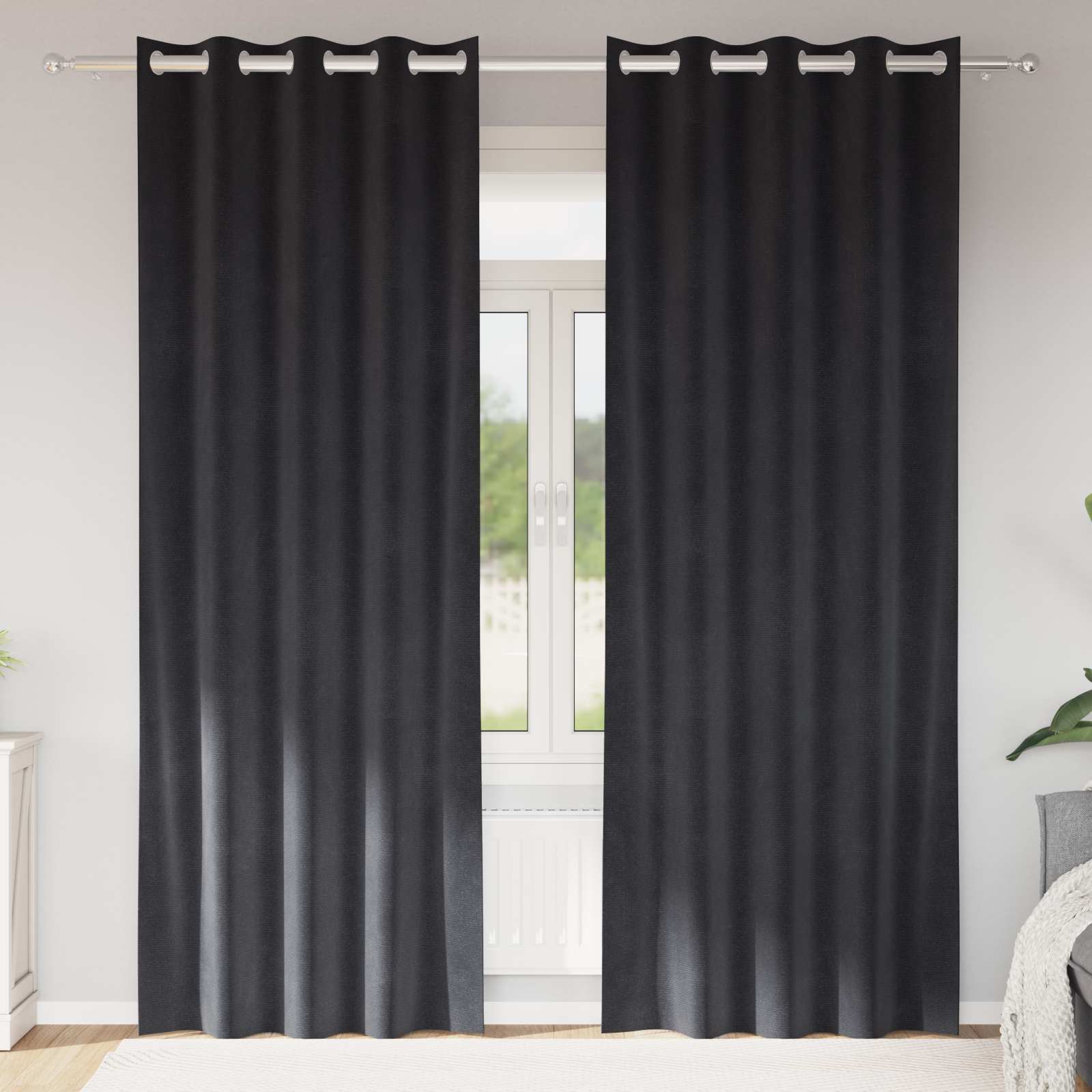 Užtemdymo užuolaidos 2 pcs Tamsiai pilka 140 x 245 cm Aksomas