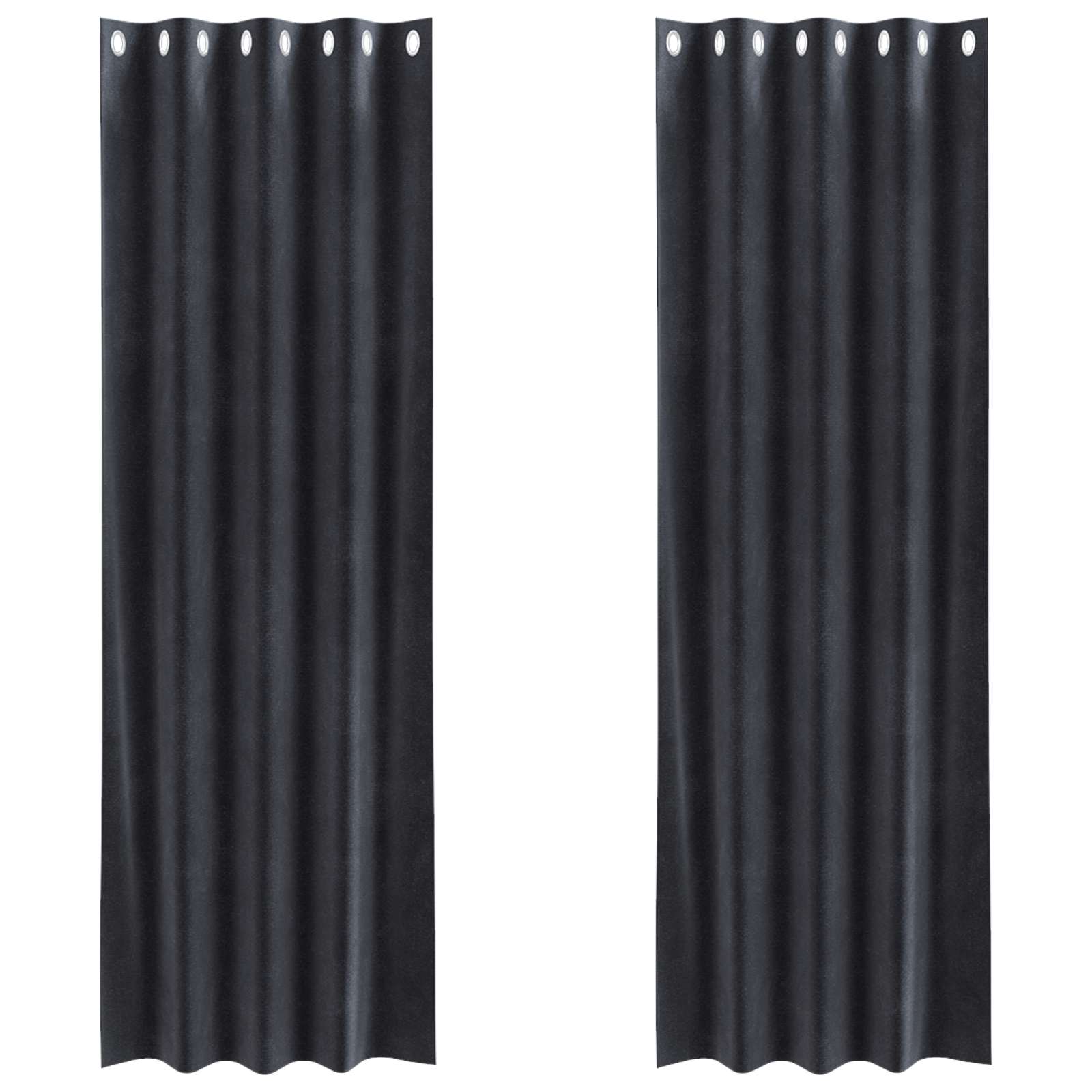 Užtemdymo užuolaidos 2 pcs Tamsiai pilka 140 x 245 cm Aksomas