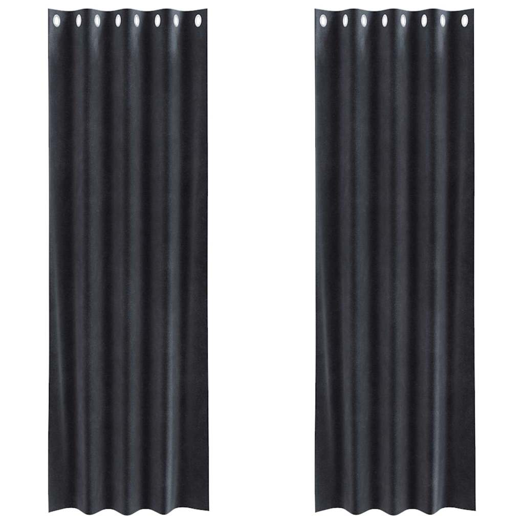 Užtemdymo užuolaidos 2 pcs Tamsiai pilka 140 x 260 cm Aksomas