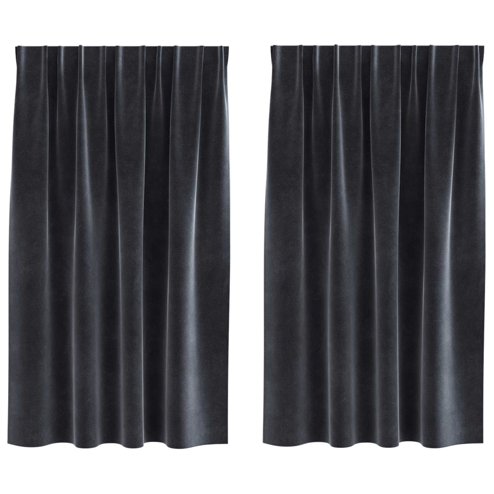 Užtemdymo užuolaidos 2 pcs Tamsiai pilka 140 x 140 cm Aksomas
