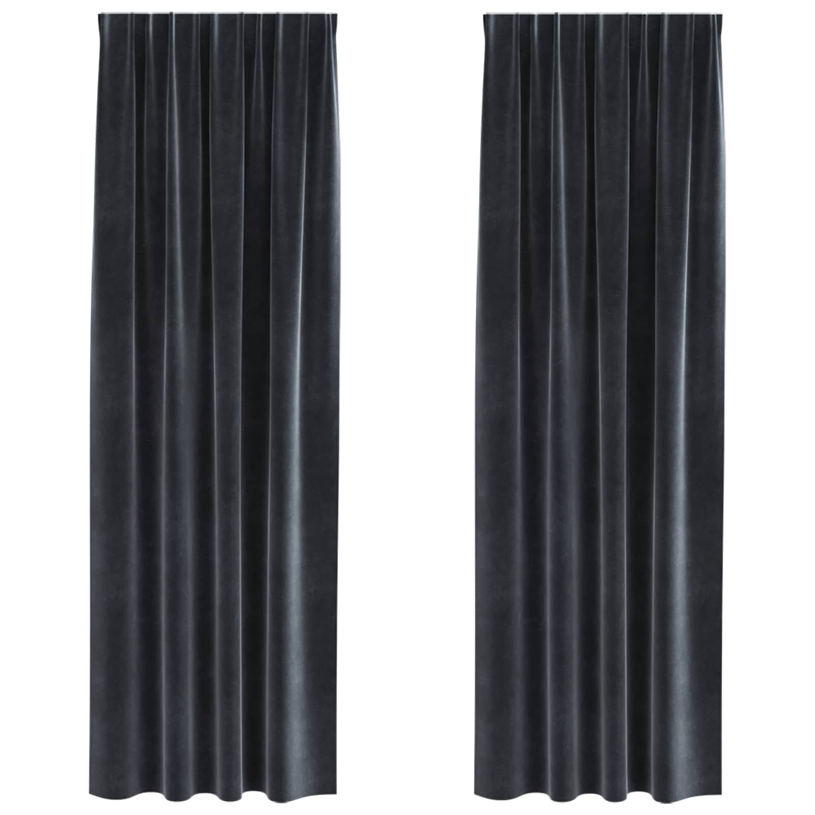 Užtemdymo užuolaidos 2 pcs Tamsiai pilka 140 x 260 cm Aksomas