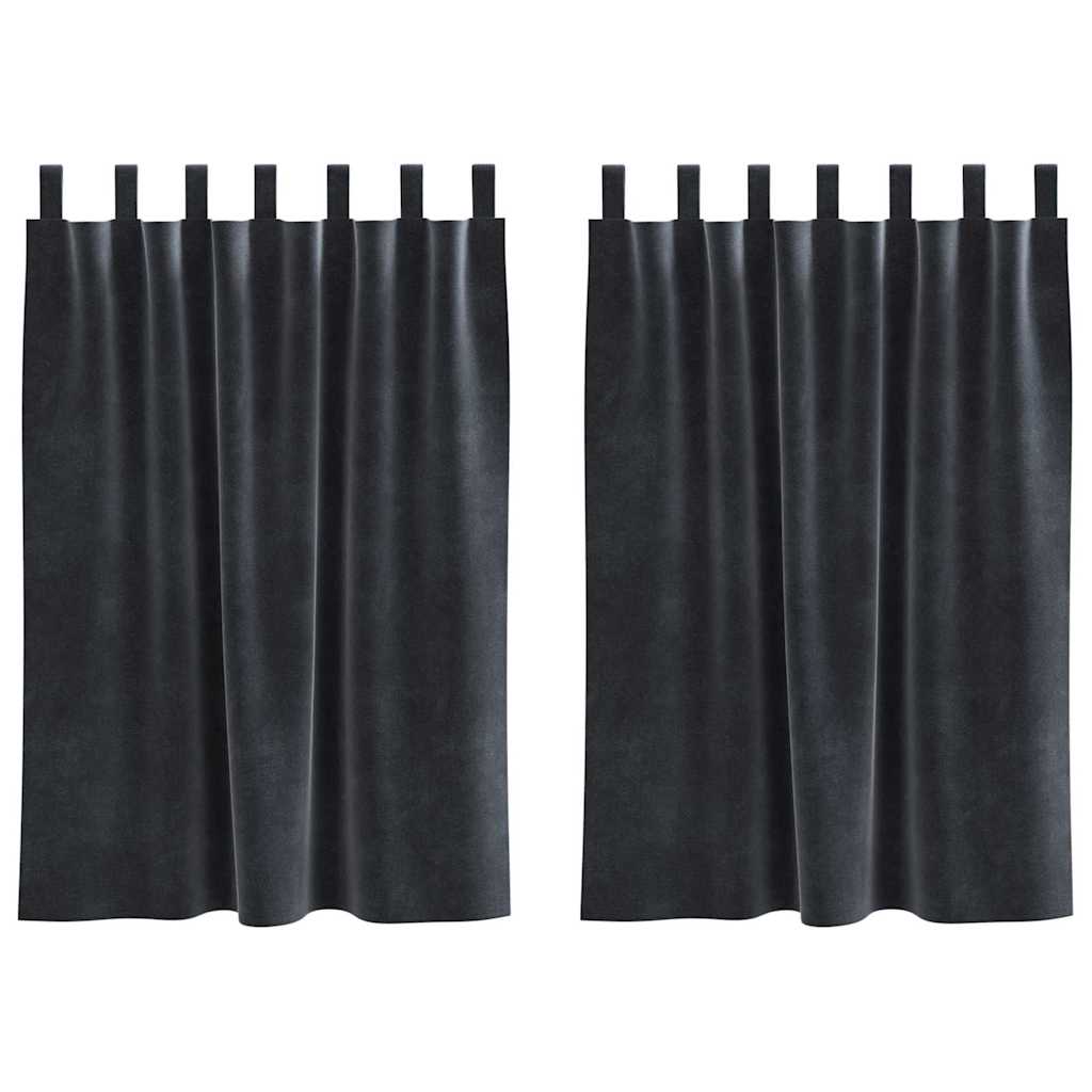 Užuolaidos 2 pcs Tamsiai pilka 140 x 140 cm Aksomas