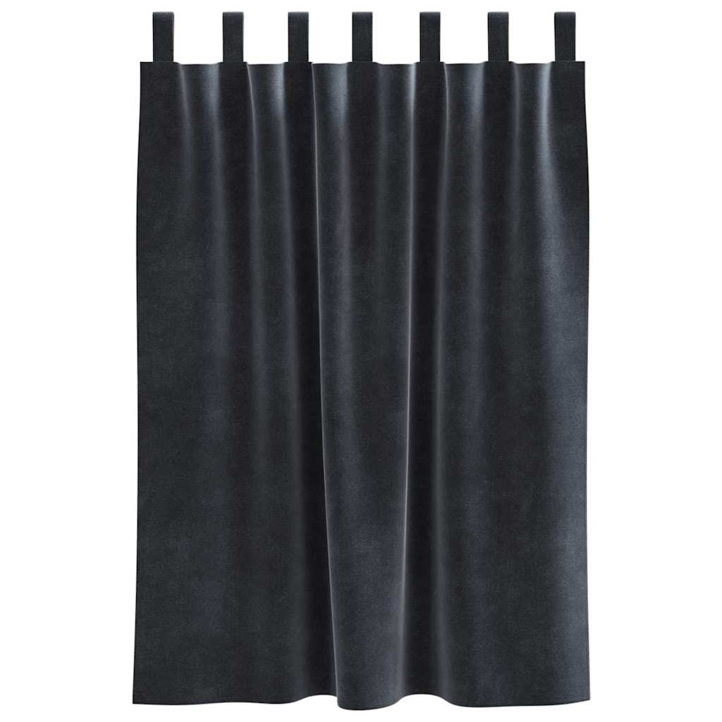 Užuolaidos 2 pcs Tamsiai pilka 140 x 140 cm Aksomas
