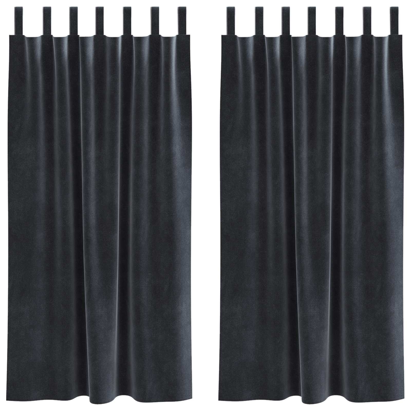 Užtemdymo užuolaidos 2 pcs Tamsiai pilka 140 x 175 cm Aksomas