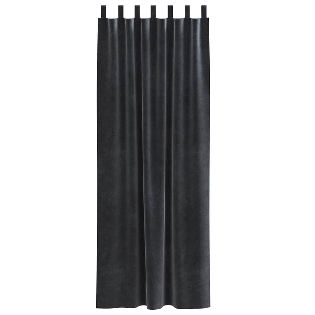 Blackout Curtains 2 pcs Dark Grey 140 x 260 cm Velvet