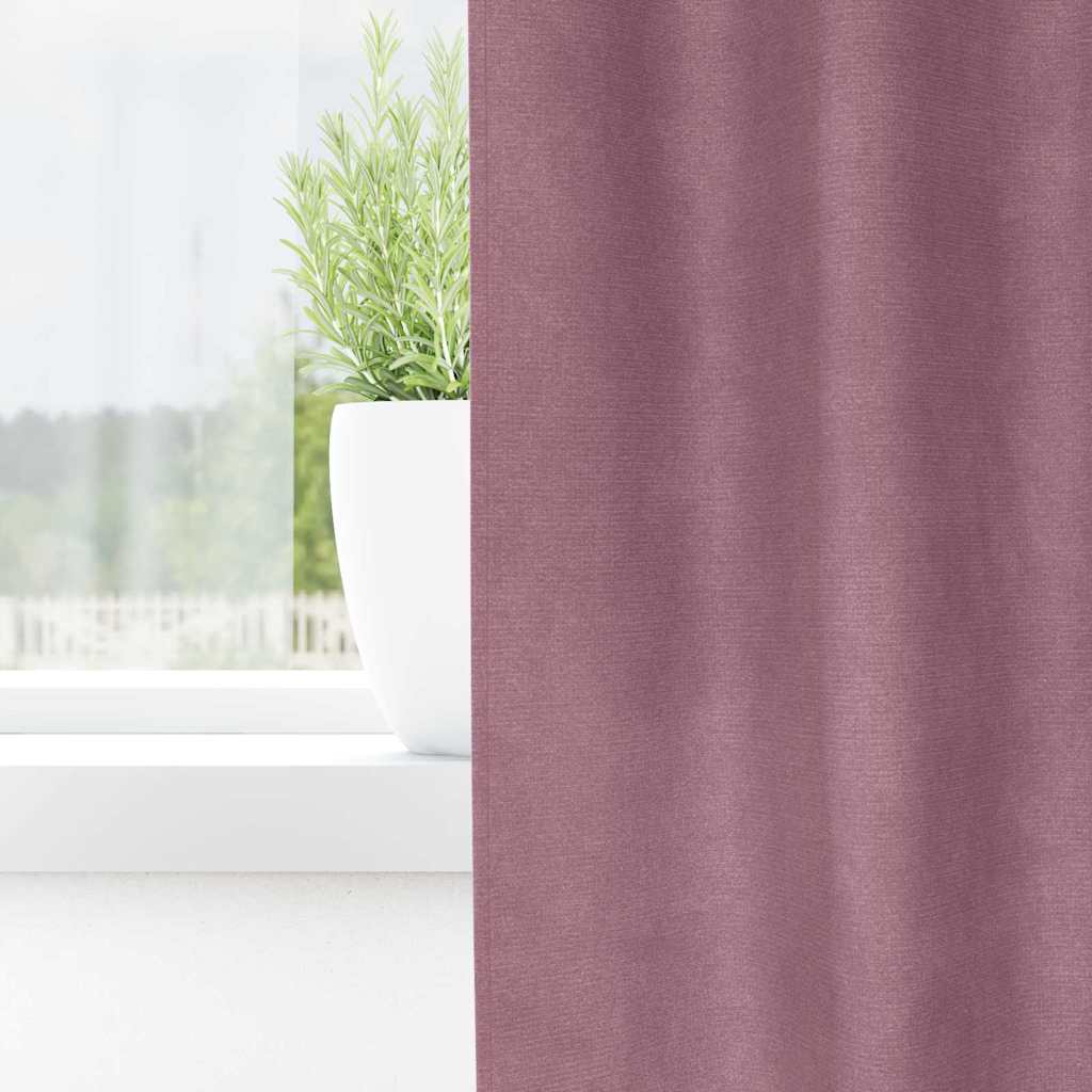 Užtemdymo užuolaidos 2 pcs Tamsiai rožinė 140 x 140 cm Aksomas