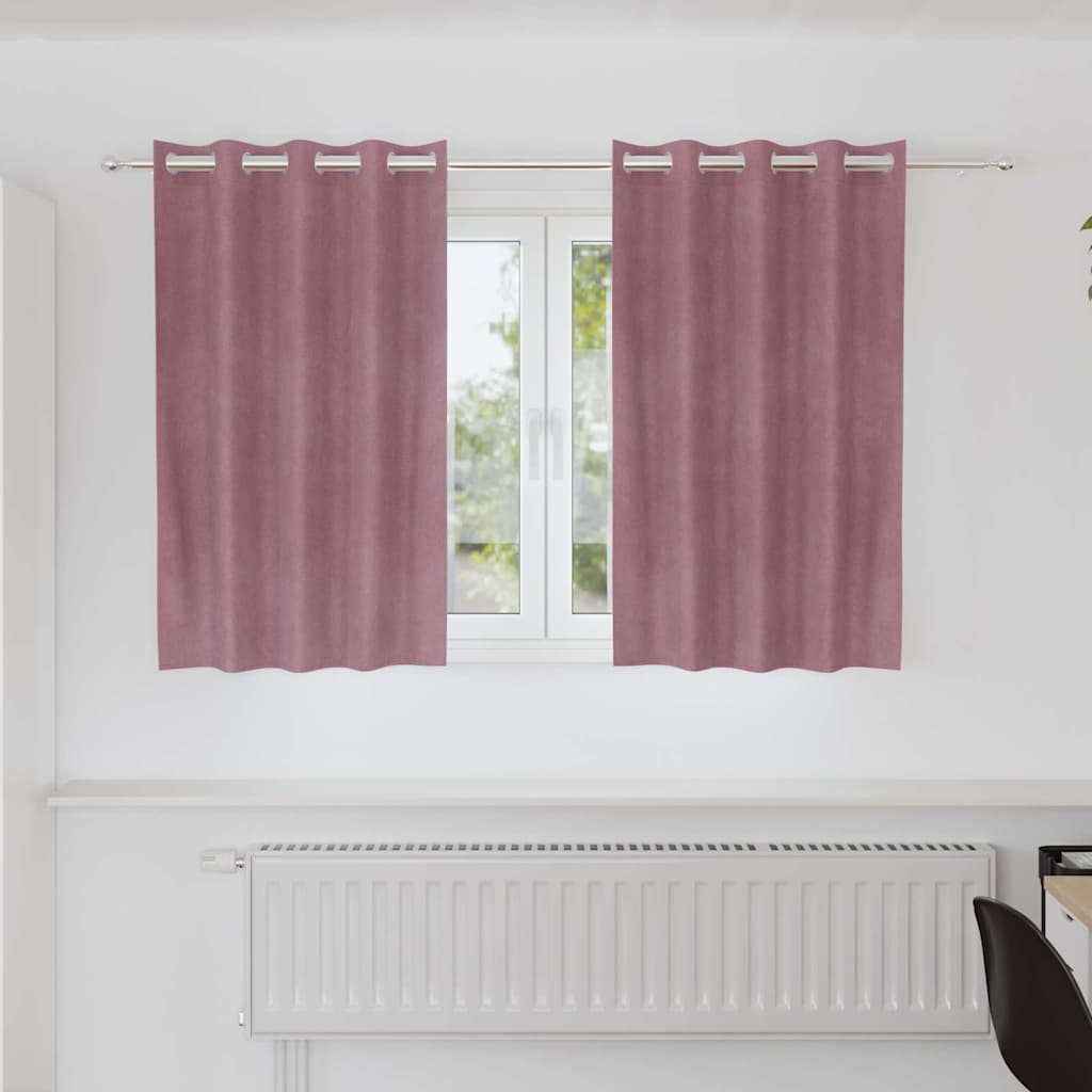 Užtemdymo užuolaidos 2 pcs Tamsiai rožinė 140 x 140 cm Aksomas