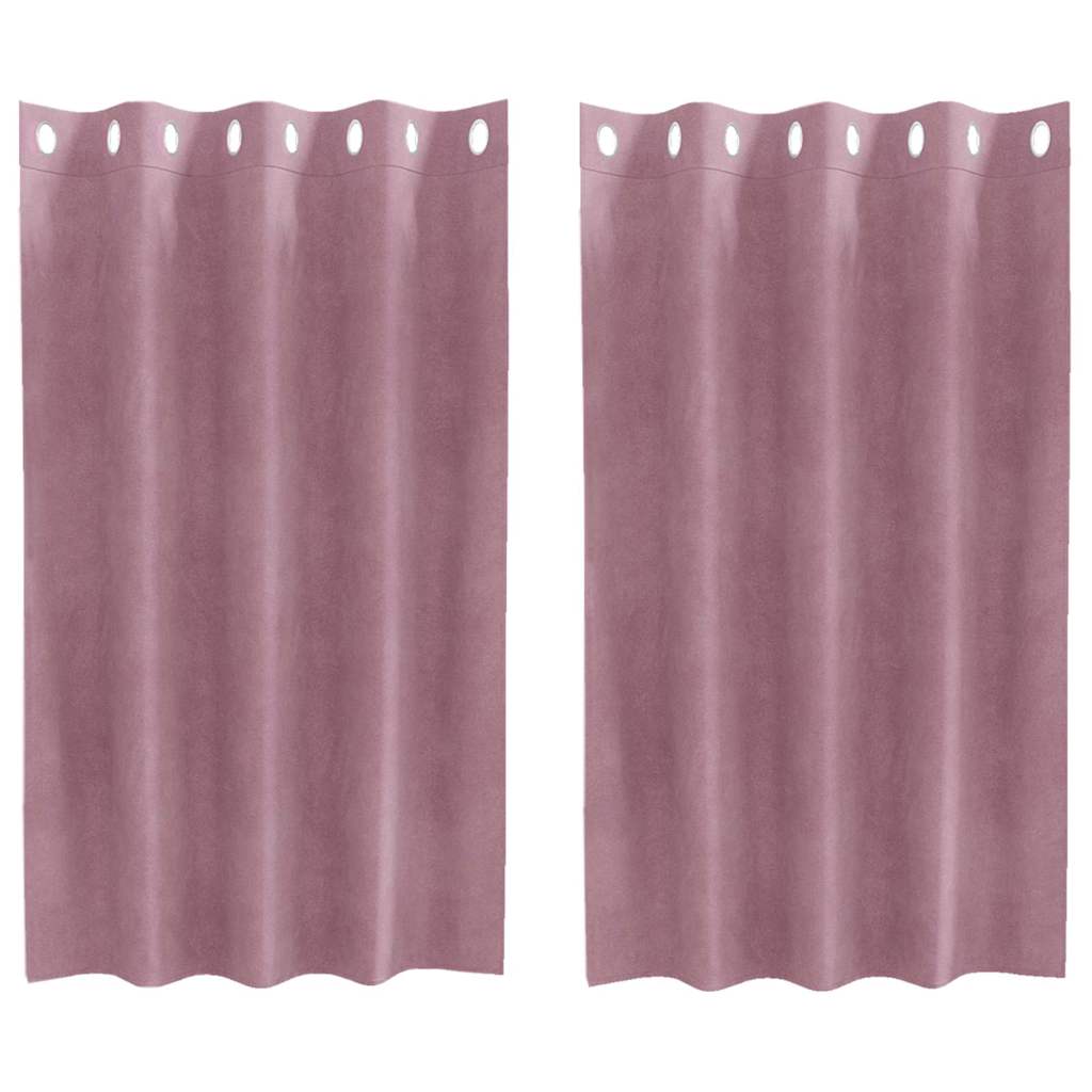 Užtemdymo užuolaidos 2 pcs Tamsiai rožinė 140 x 140 cm Aksomas