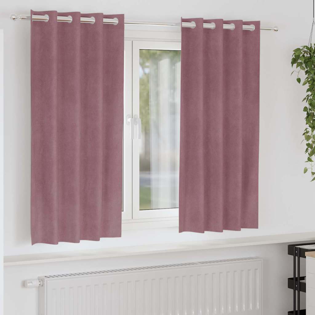Blackout Curtains 2 pcs Dark Pink 140 x 175 cm Velvet