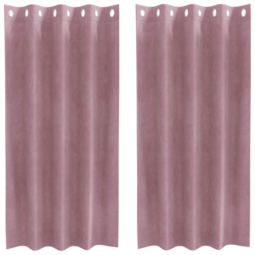 Blackout Curtains 2 pcs Dark Pink 140 x 175 cm Velvet