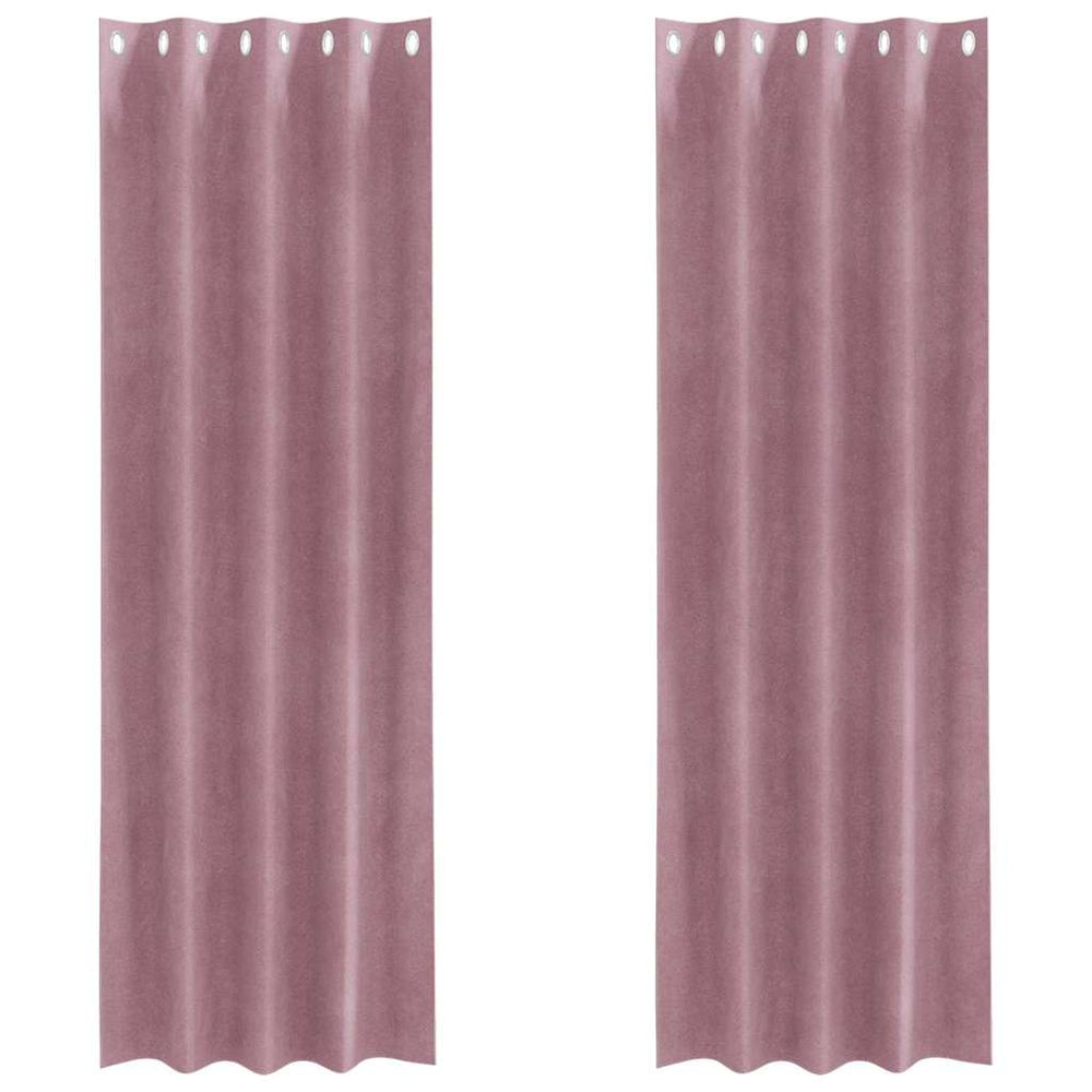 Užtemdymo užuolaidos 2 pcs Tamsiai rožinė 140 x 245 cm Aksomas