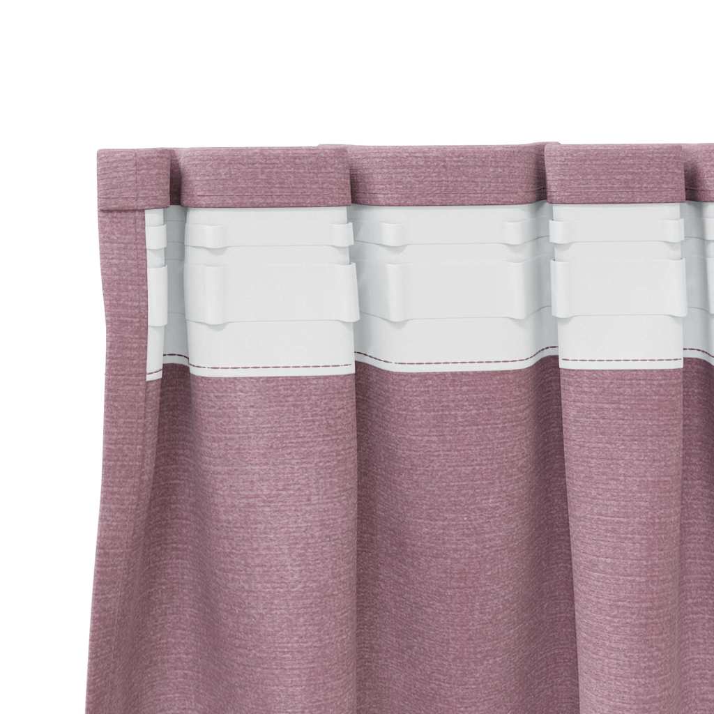 Užtemdymo užuolaidos 2 pcs Tamsiai rožinė 140 x 140 cm Aksomas