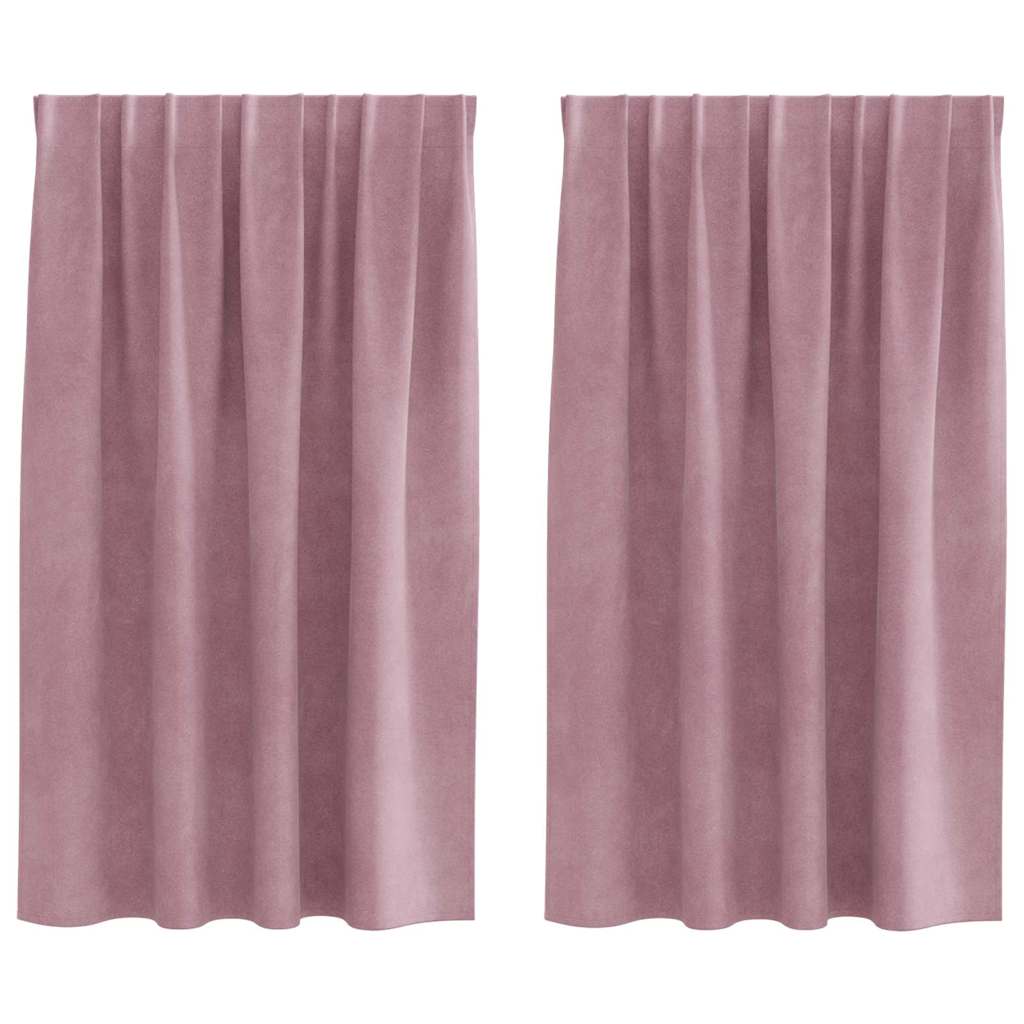 Užtemdymo užuolaidos 2 pcs Tamsiai rožinė 140 x 140 cm Aksomas