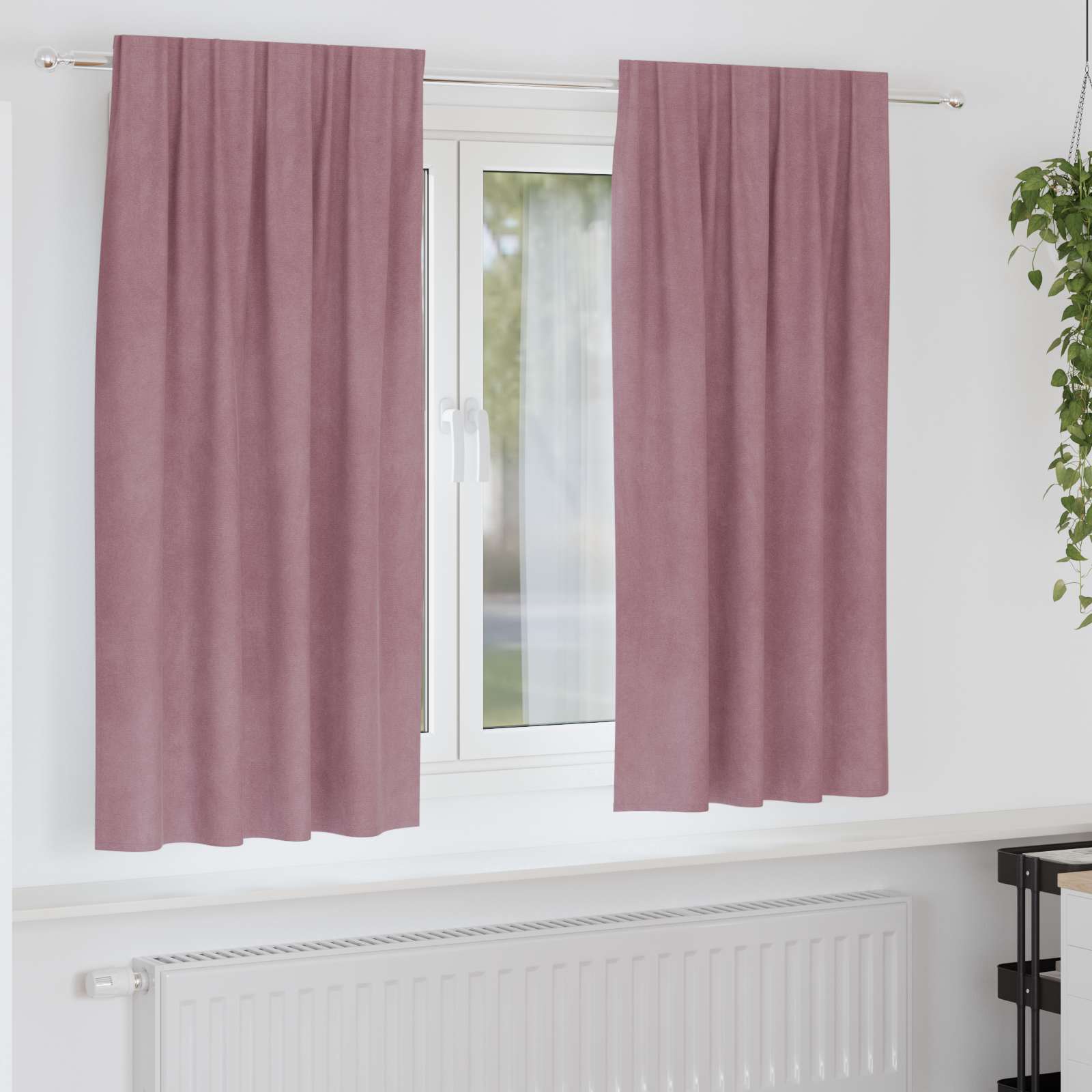 Užtemdymo užuolaidos 2 pcs Tamsiai rožinė 140 x 175 cm Aksomas