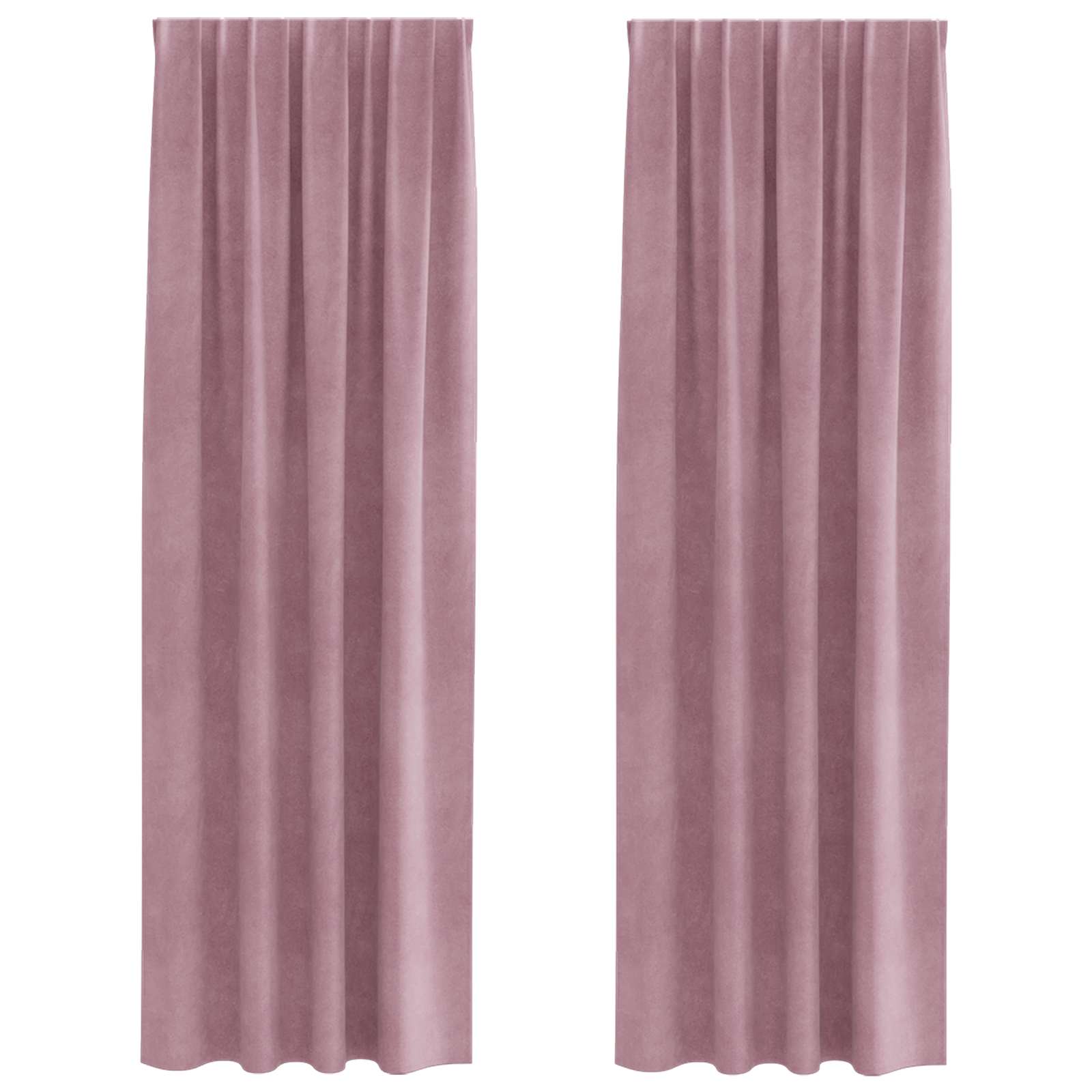 Užtemdymo užuolaidos 2 pcs Tamsiai rožinė 140 x 245 cm Aksomas