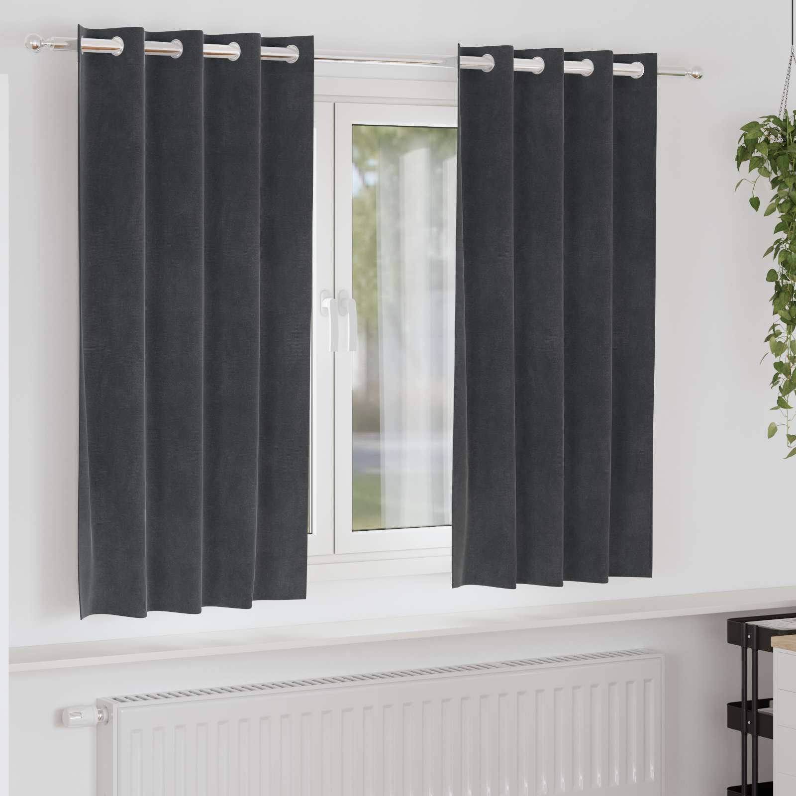 Užtemdymo užuolaidos 2 pcs Šviesiai pilka 140 x 175 cm Aksomas