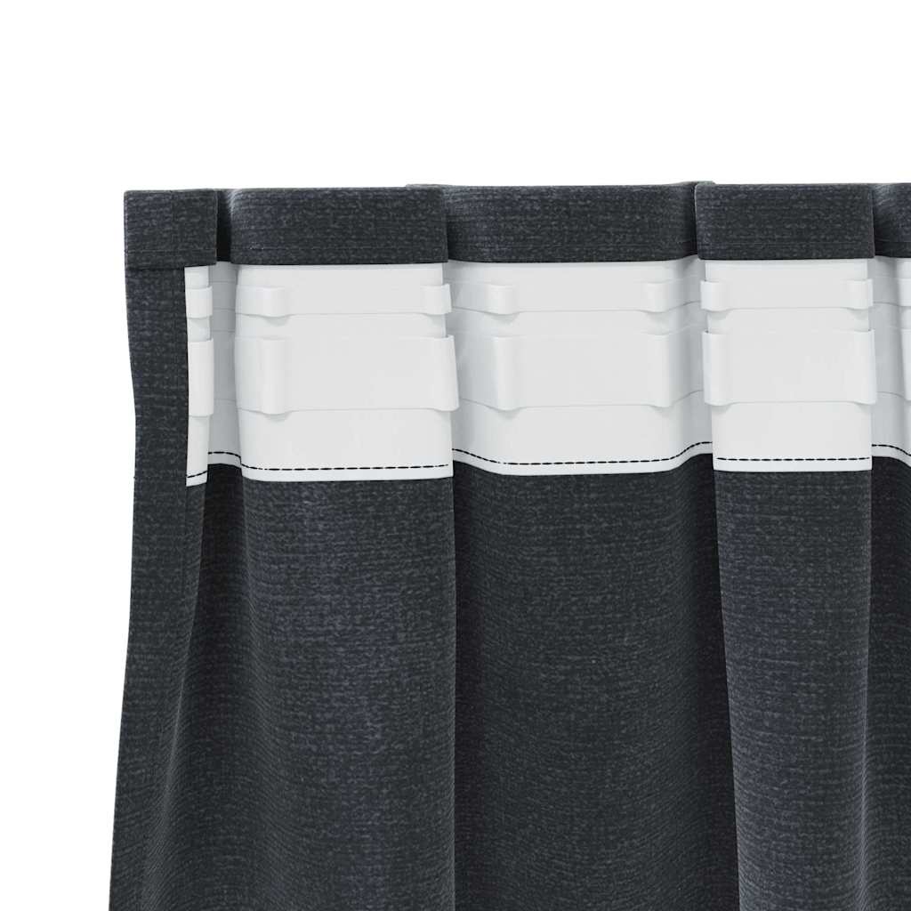 Užuolaidos 2 pcs Šviesiai pilka 140 x 175 cm Aksomas