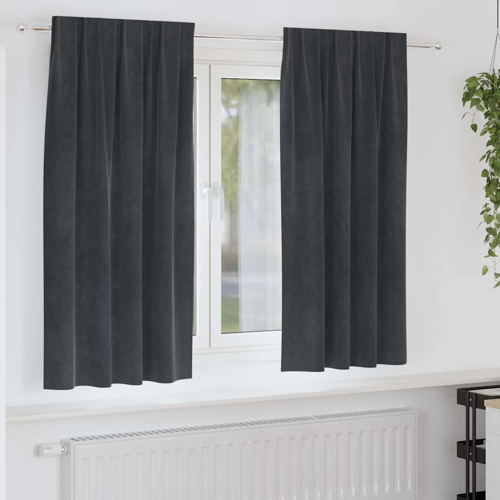 Užuolaidos 2 pcs Šviesiai pilka 140 x 175 cm Aksomas