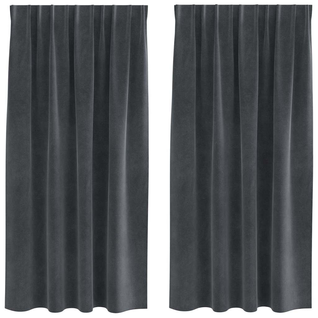 Užuolaidos 2 pcs Šviesiai pilka 140 x 175 cm Aksomas