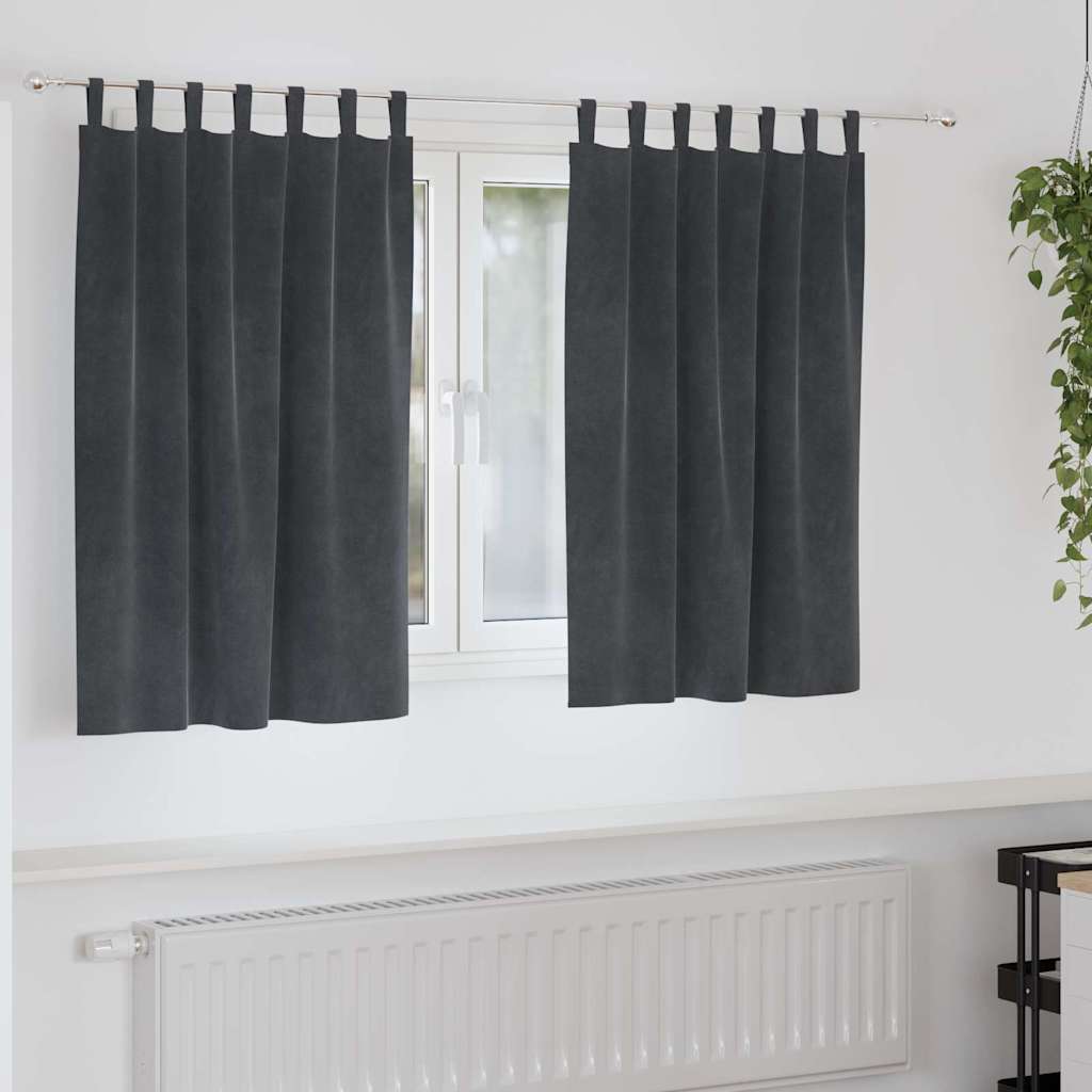 Užuolaidos 2 pcs Šviesiai pilka 140 x 140 cm Aksomas