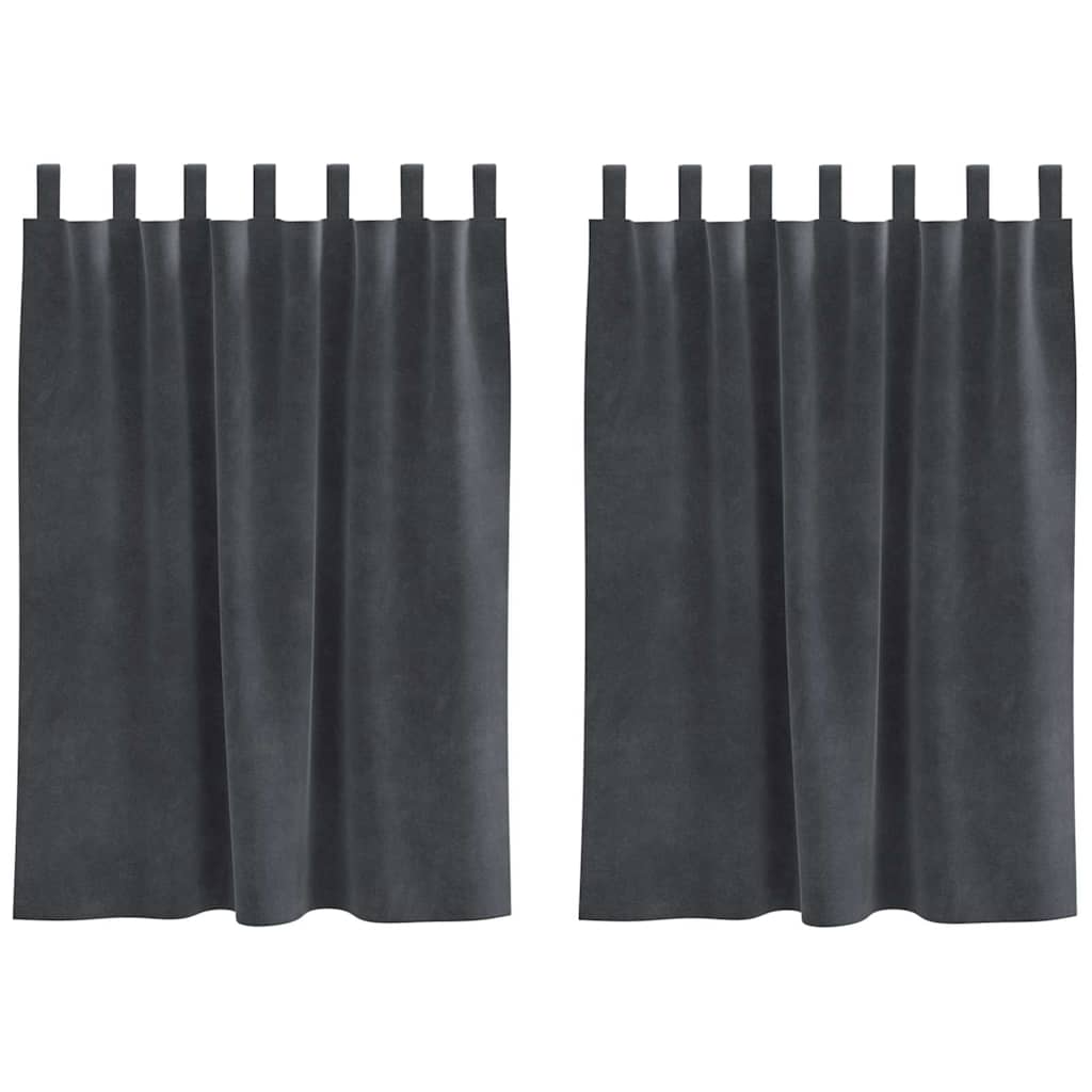 Užuolaidos 2 pcs Šviesiai pilka 140 x 140 cm Aksomas