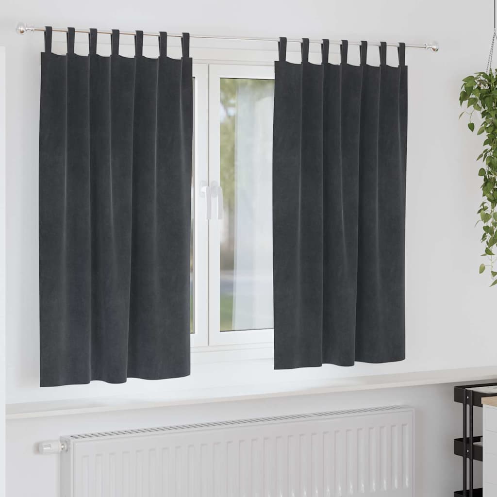 Užtemdymo užuolaidos 2 pcs Šviesiai pilka 140 x 175 cm Aksomas